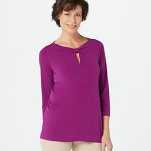 Susan Graver Liquid Knit BLACK Top